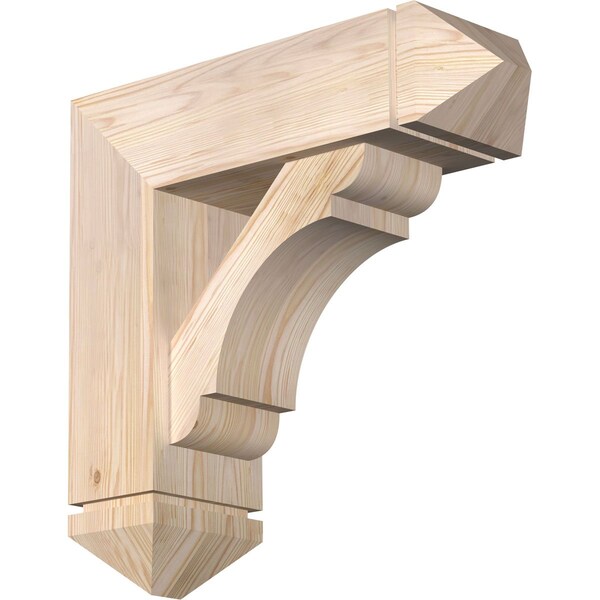 Ekena Millwork Olympic Arts and Crafts Smooth Bracket w/ Offset Brace, Douglas Fir, 7 1/2"W x 24"D x 24"H BKT0806X24X24OLY03SDF - main